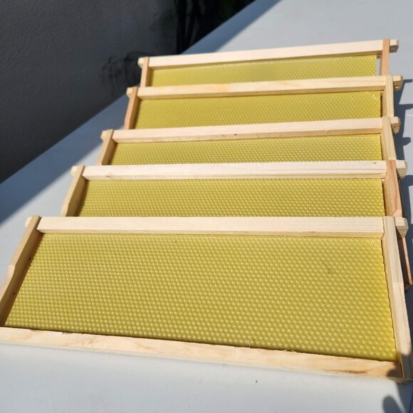 Beekeeping Equipment 10 Medium Frames + 10 Wax Foundation ASSEMBLED For Super Bo - Picture 2 of 11